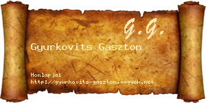 Gyurkovits Gaszton névjegykártya